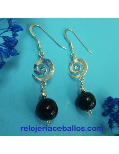 EPA Pendientes celtas con azabache y espiral