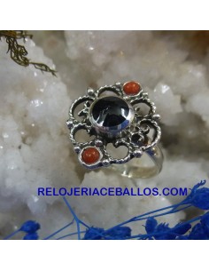 Sortija de Plata con Filigrana y Azabache B-40