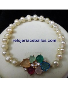 Pulsera de perla irregular y piedra natural 3P