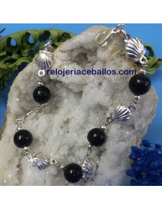Pulsera con Vieiras y Azabache PVA