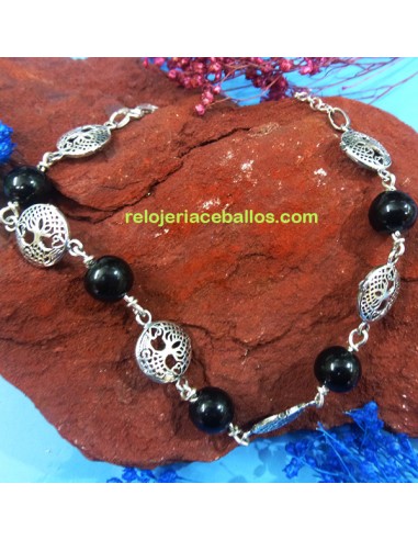 Pulsera celta con Azabache y Árbol de la Vida PAVA