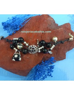 Pulsera combinada con Azabache y abalorios P99