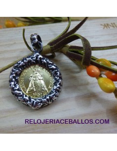 Medallón con la Virgen de Covadonga en Plata MNC