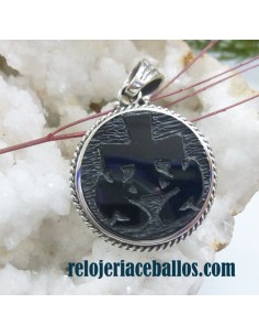 Colgante artesano con Cruz de los Ángeles de Azabache