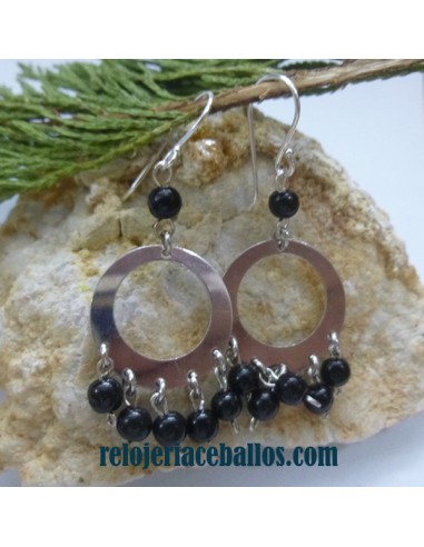 Pendientes con areta y bolas de Azabache CPB