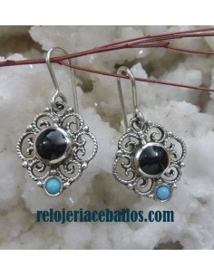 Pendientes de artesanía con Filigrana y Azabache F33T
