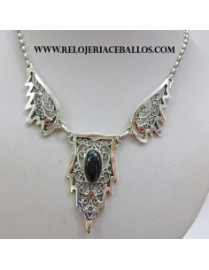 Azabache Gargantilla Artesana de plata C-6 2