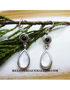 Pendientes combinados de Nácar y Azabache 623-236