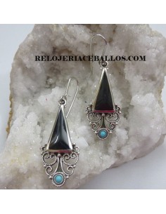 Pendientes artesanos con Filigrana y Azabache F69