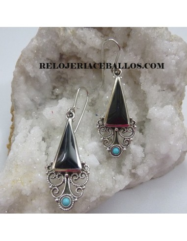 Pendientes artesanos con Filigrana y Azabache F69