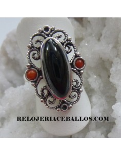 Azabache anillo de plata ref A-53 2