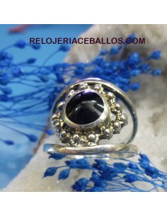 Sortija de doble aro con Azabache A109