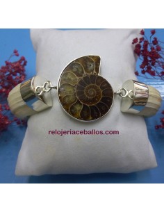 Brazalete con Ammonite y colmillos ABR