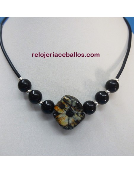 Gargantilla Artesana con Azabache y Quiastolita CBC