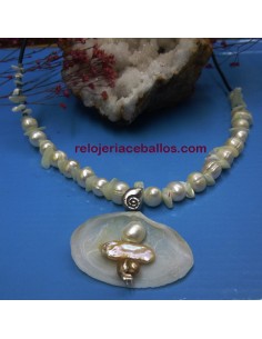 Collar con perlas y madreperla CPM