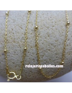 Cadena de Plata Chapada con Bolitas 372-0127