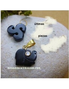 Colgante de Azabache tallado con Oro TA3