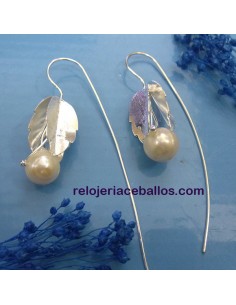 Pendiente Floral plata y perla P2P
