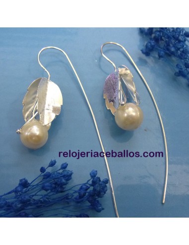 Pendiente Floral plata y perla P2P