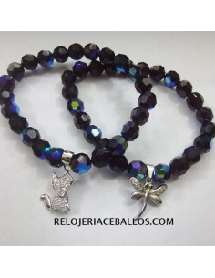 Pulsera de Cristal y Colgante Plata ATR1