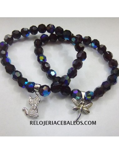 Pulsera de Cristal y Colgante Plata ATR1