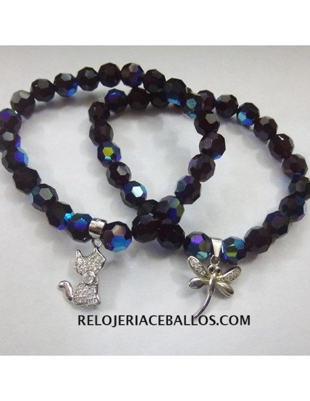 Pulsera de Cristal y Colgante Plata ATR1