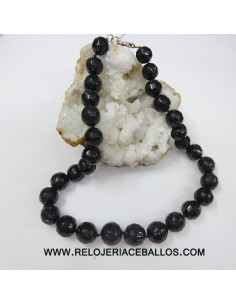 Azabache Collar Facetado Grueso 9590G