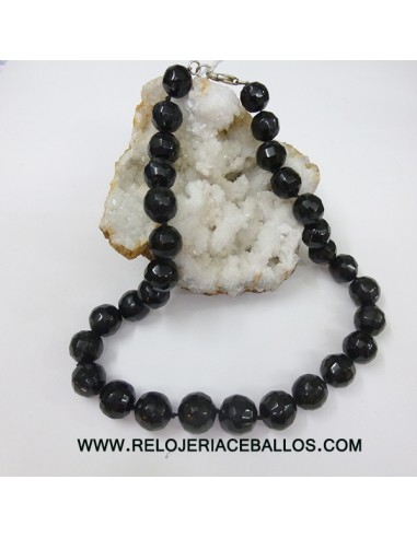 Azabache Collar Facetado Grueso 9590G