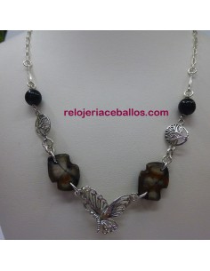 Gargantilla artesana con Quiastolitas y plata G7Q