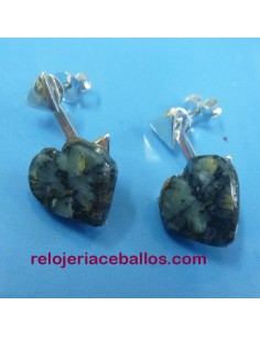 Pendientes con corazón de Quiastolita QMC