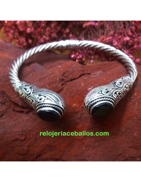 Brazalete de plata con Azabache ref 660-0052