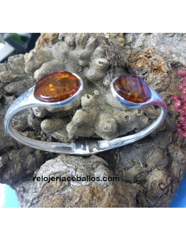 Brazalete con Ámbar de plata 33BR