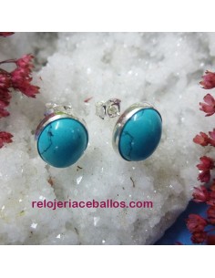 Pendientes de plata con Turquesa 6PT