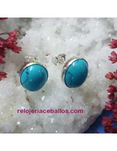 Pendientes de plata con Turquesa 6PT