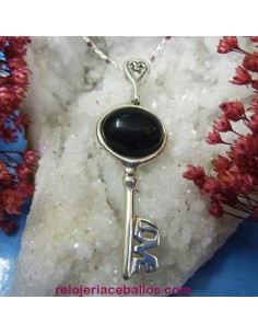 Llave de la Felicidad en plata con Azabache 62LL
