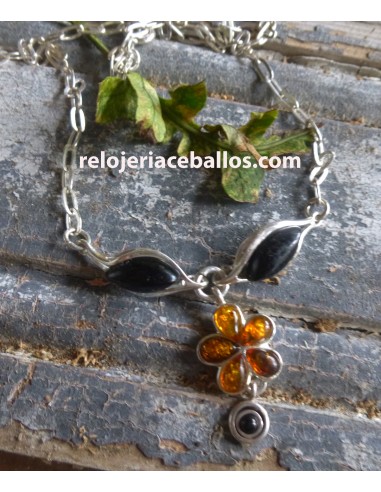 Gargantilla con Ámbar del Báltico y Azabache GAB
