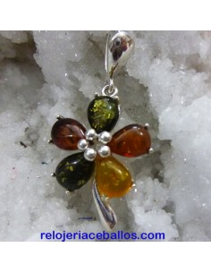 Colgante con Flor de Ámbar multicolor 5FL
