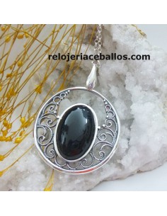 F02218 Colgante con filigrana y Azabache