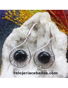 Pendientes de Azabache y plata con Filigrana