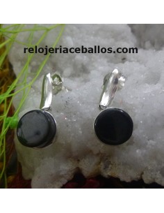 Pendiente Juvenil de plata con Azabache T199112