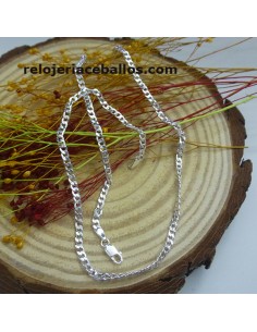 Cadena robusta barbada de plata de 60 cm. 372-142