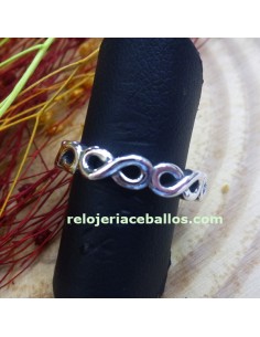 Anillo con Infinitos robusto de plata 340-409