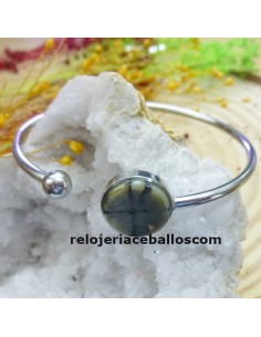 Pulsera de acero con Quiastolita  3RQ
