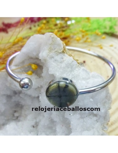 Pulsera de acero con Quiastolita  3RQ
