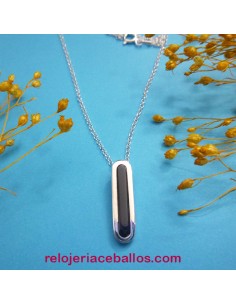 Colgante moderno con raya de Azabache T025028