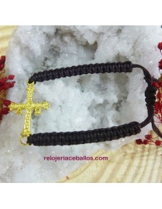 T21 Pulsera de macramé con Cruz de la Victoria