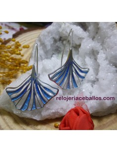 Pendientes de gancho Biloba azul de Orfega