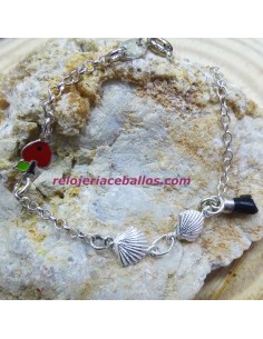 Pulsera infantil de plata con figa de Azabache PIFA