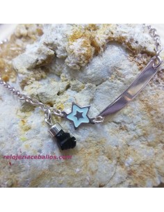 Pulsera fina con chapa y figa protectora PU31