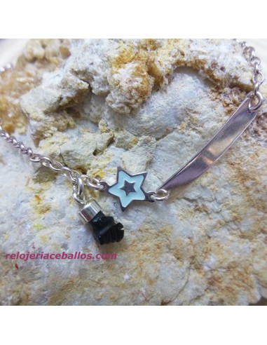 Pulsera fina con chapa y figa protectora PU31